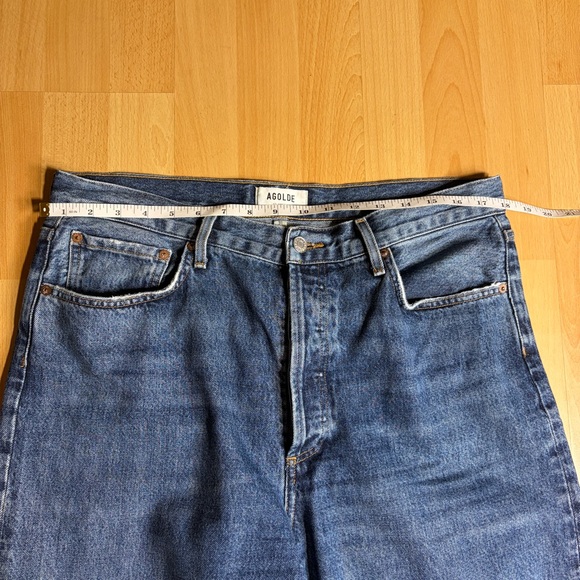 Agolde Dame Jeans in Control Wide Leg Cuffed Medium Wash 31 - Picture 10 of 12
